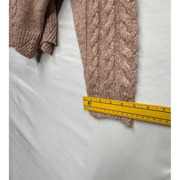 Lucky Brand Cable‎ Knit Sparkle Sweater Dusty Rose Pink XL NWT MSRP $99.50 - Picture 15 of 17